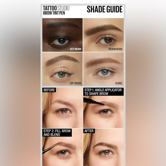 🆕 Maybelline Tattoo Studio Brow Tint Pen - Soft Brown #355 - Picture 4 of 6